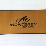 Boat Helm Station EVA Brushed Brown Pad W/ Monterey Boats Logo 406mmx 991mmx 13mm 16