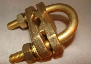 Brass earth fitting U bolt clamp