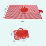 BSCI Factory Wholesale Custom Outdoor Extra Big Large Waterproof Red Plaid Foldable Travel Beach Picnic Blanket for Outdoor