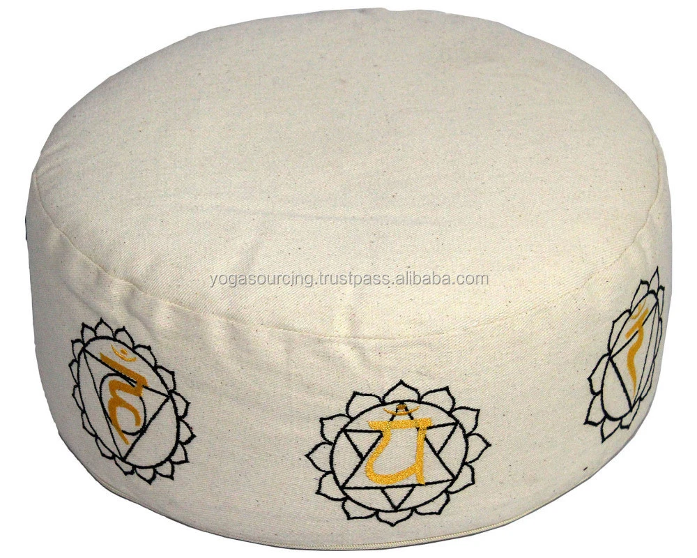 Buckwheat or Cotton Filled Customized Embroidered Meditation Cushion Zafu