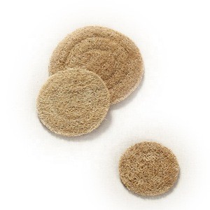 C022-1 Manufacturer wholesale round loofah fiber coaster for cup pad