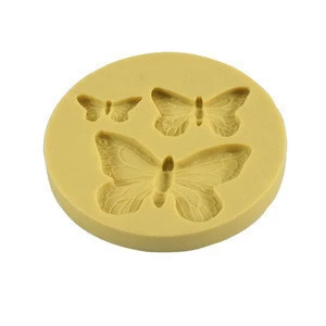 Cake decorating tools 3-cavity butterfly silicon fondant mold
