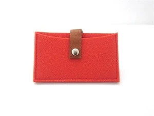 Card holder custom felt business card holder case with leather