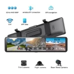 carplay car dvr 3 cams AHD1080P mirror car DVR with wireless carplay WIFI GPS 12inch touch screen car video recorder