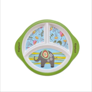 Cartoon Appearance Round Shape Ear Fresh &amp; Natural Durable Nonpoisonous Bamboo fiber Round Plate
