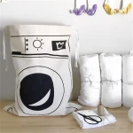 Cartoon Kids Toy Storage Bag Cotton Linen Bags Children Room Organizer Drawstring Folding Baby Clothes Laundry