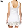 Cheap Ladies Tennis Sport Clothing White Sleeveless Dress Women