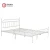 Import Cheap modern full size white decorative iron storage queen single metal bed frame from China