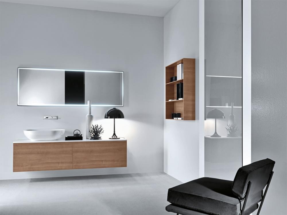 Cheap Modern Mirrored Wood Hotel Bathroom Vanity Cabinet
