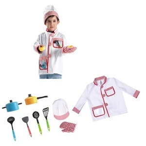 Chef Clothes Toys For Child Pretend Play Kitchen Cooks Clothes With 8P