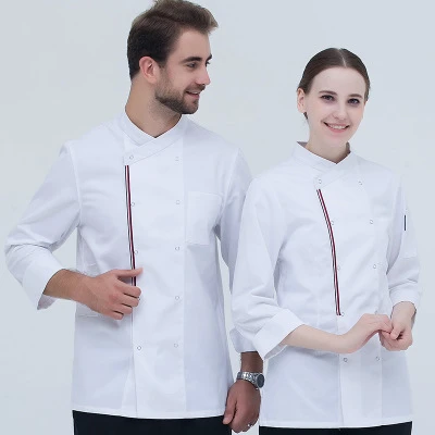Chefs work clothes long sleeve Hotel Restaurant kitchen chef white double breasted male chefs clothing fall winter
