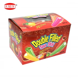chewy DOUBLE FILLED sour sweet candy fruity flavor center filled liquorice candy