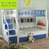 Children Bedroom Furniture Sets Multifunction Baby Mediterranean Style Modern Solid Wooden Bunk Bed for Kids