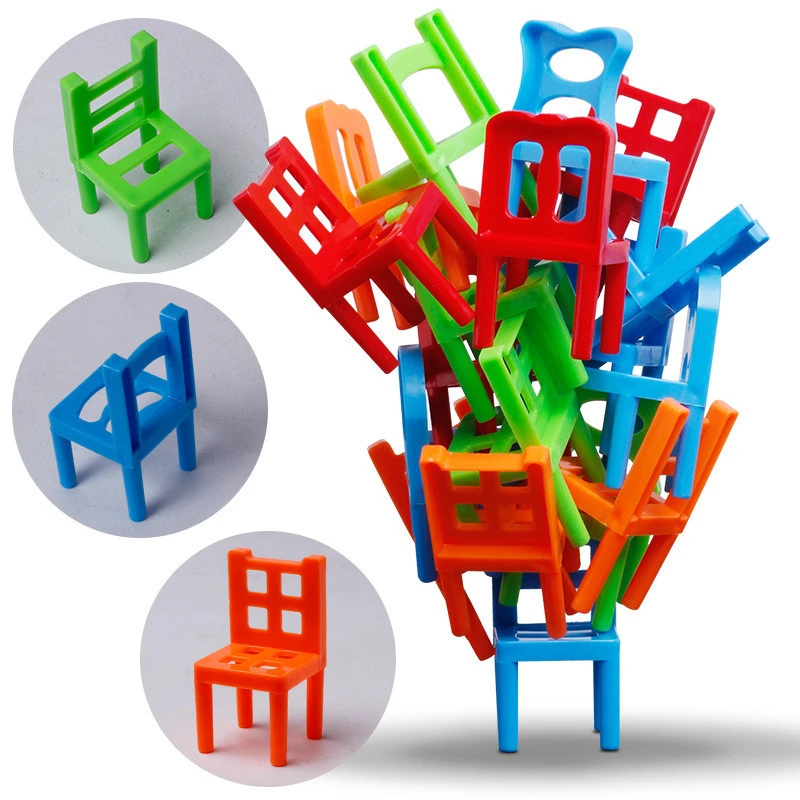 Children folding chair DIY balance chair stool folding music parent-child party puzzle table game toy