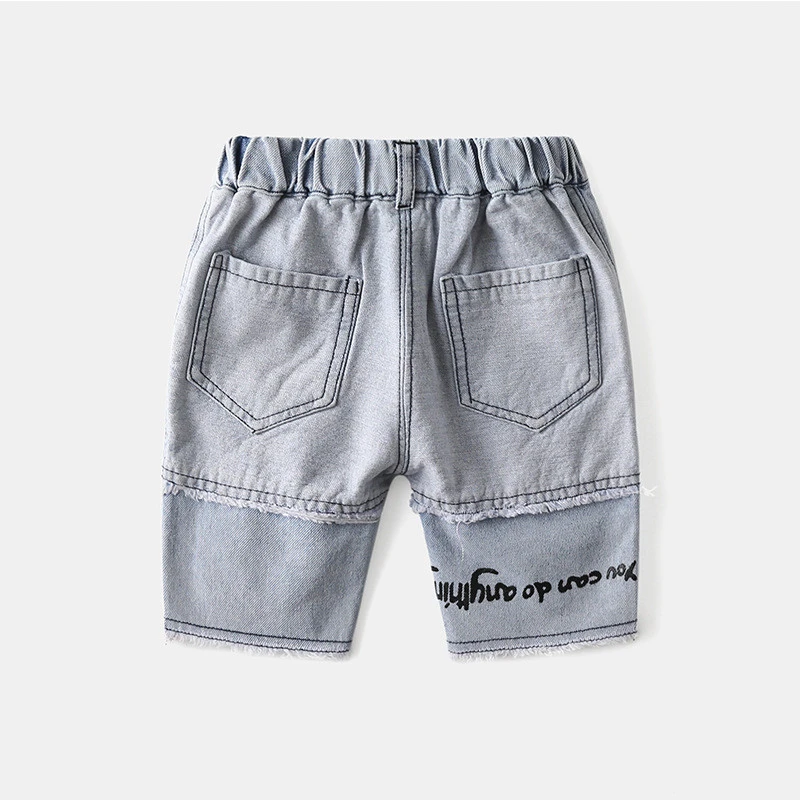 Children&#x27;s pants boys denim shorts 2020 summer new small children&#x27;s 1-7 years old  washed holes denim five-point boys pants