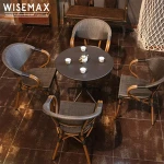 China manufacturer direct rattan garden dining room set furniture with armrest patio outdoor furniture