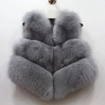 China short pattern real fur vest suits top quality fox fur lady girl vest