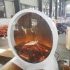 China supplier 650*200*650mm round shape mirror led light wall mounted electric fireplace