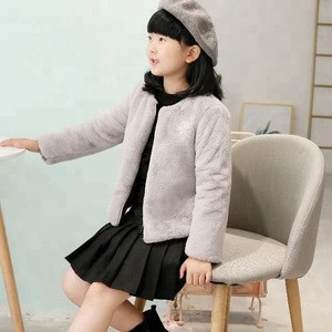 Chinese Factory Winter Warm Children Fur Coat / Baby Girls Pink Rabbit Fur Coat