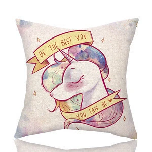 Christmas Decoration Rainbow Unicorn hugging pillow cover plush toy sublimation pillow cover for baby