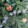 Christmas decorations Garland White snowflake Christmas tree ribbon tinsel garland Garden Patio decoration 7.5 m