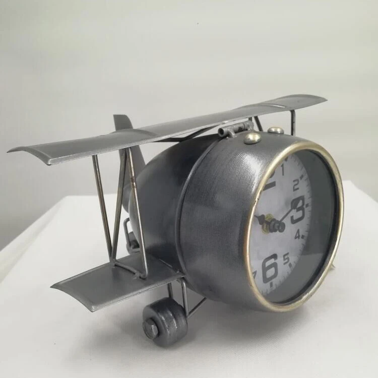 Classic Airplane Retro Table  Clock for Decoration