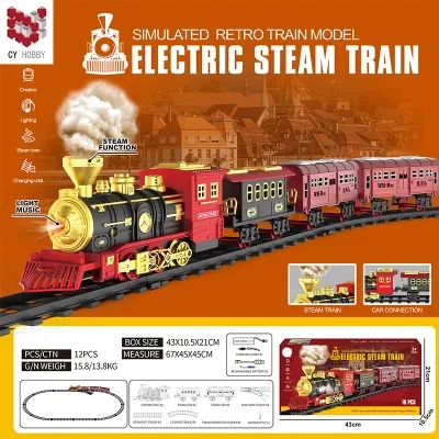 Classic Steam Charging &amp; Electric Rail Train Children?s Toy Rail Car (Red)