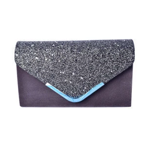 Classic Women Crossbody Velvet and Glitter Handbag Envelope Clutch Evening Bag  41074-15