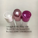 clear AS plastic 30ml airless pump bottle twist up lotion vacuum bottle 1oz with shiny pink pump