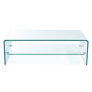 Clear Tempered Glass Nesting Coffee Table Morden Glass Side/Tea/Coffee Table