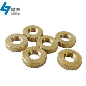 cnc lathe custom round brass knurled nut for M4, M6, M8,M10