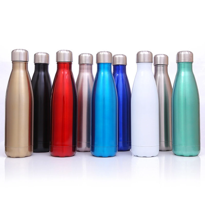 Cola Shaped 500ml Stainless Steel Double Wall Vacuum Insulated Sports Swell Coke Water Bottle