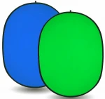 Collapsible chromakey blue green screen backdrop for webcam background Double Side