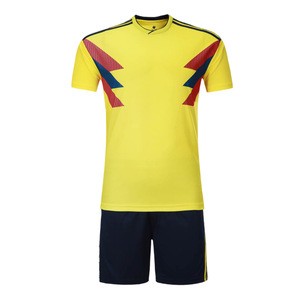 colombia custom soccer jersey set uniform football shirt kits