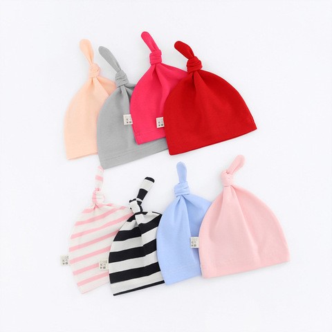 Colorful Cotton Spandex Baby Newborn Beanies  Hats