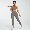 Comfortable New Style Sports Wear Two Piece Sleeveless Vest Seamless Yoga Set Gym Wear Women Fitness Clothing Workout Sets