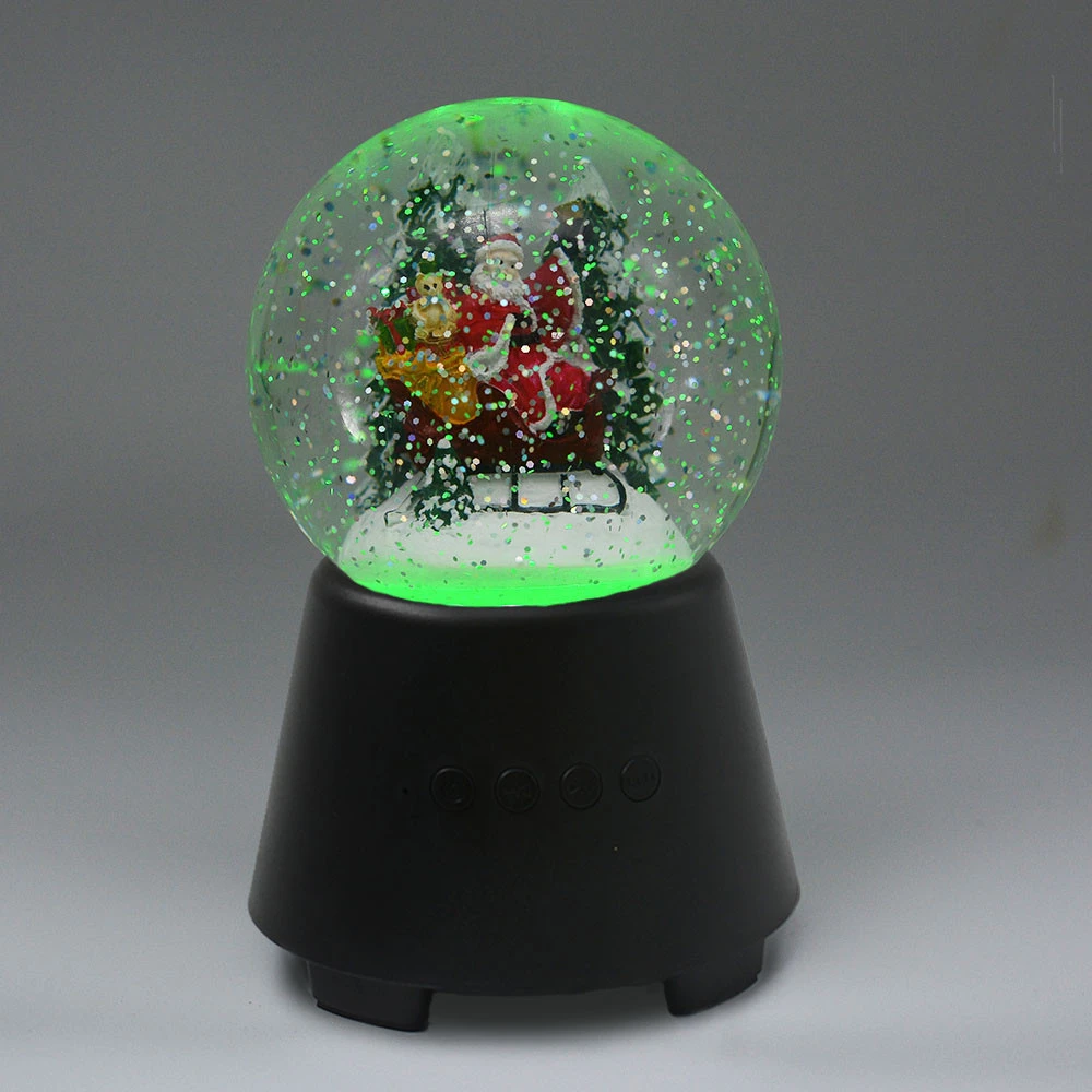 Computer accessories tornado electric snow globe wireless bt speaker with led light