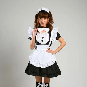 cosplay 7 color short sleeve women adult cute lolita maid costume uniform dress