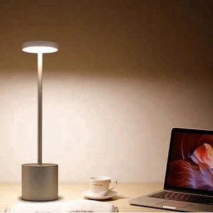 Creative decorative cordless rechargeable silver LED table lamps for restaurant hotel and bar