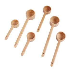 creative long handle wooden spoon for coffee bean