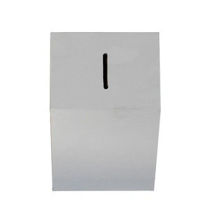 Creative White Wooden Shadow Money Box,Small House Shaped Piggy Bank