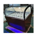Curved Glass Catering Equipment Supplier Electric Ice Cream Freezer