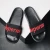 Import Custom 3D Rubber Printing Logo Pattern Unisex Black Plain Mens  PVC Sandals Slides Slippers Custom Slides Sandals With Logo from China