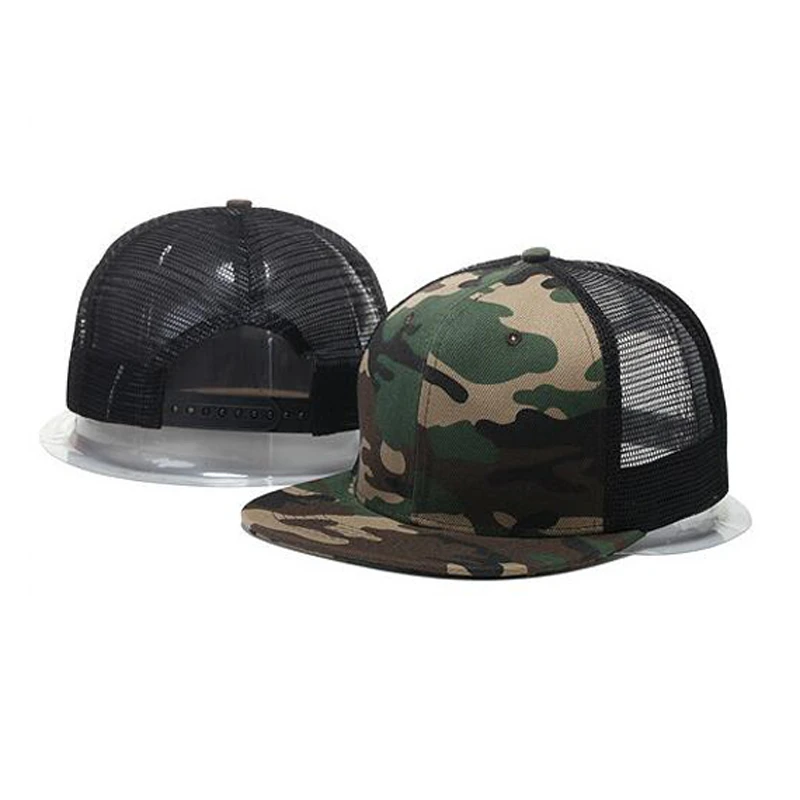 Custom Blank Camo 6 Panel Snapback Hats Caps mesh Gorras