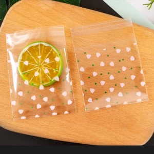 Custom Clear Wedding Birthday Candy Biscuits Cookie Self Adhesive Seal Gift Packaging Opp Plastic Bag With Logo