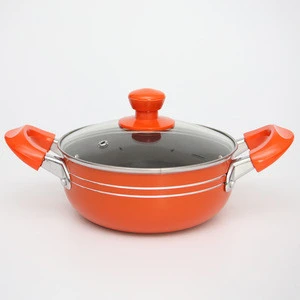 Custom Color Kitchen Cooking Round Commercial Soup Pot With Glass Lid