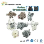 Custom Cute Animal Capsules Toy Collectible Doggie Puppy Fuzzy PVC Flocked Dog Figurine for Vending Machines