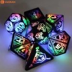 Custom Light up DND Dice Rechargeable with Charging Box 7 PCS LED Electronic Dice Dungeons and Dragons Dice for Tabletop Games