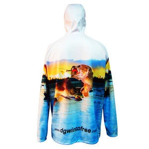Custom made sublimation Fishing Tournament Jersey, polyester fishing wear, 50+ UV fishing hoodies