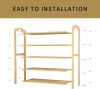 Custom multi-layer product shelf shoe rack Removable expandable space saving corridor solid bamboo towel shoe rack